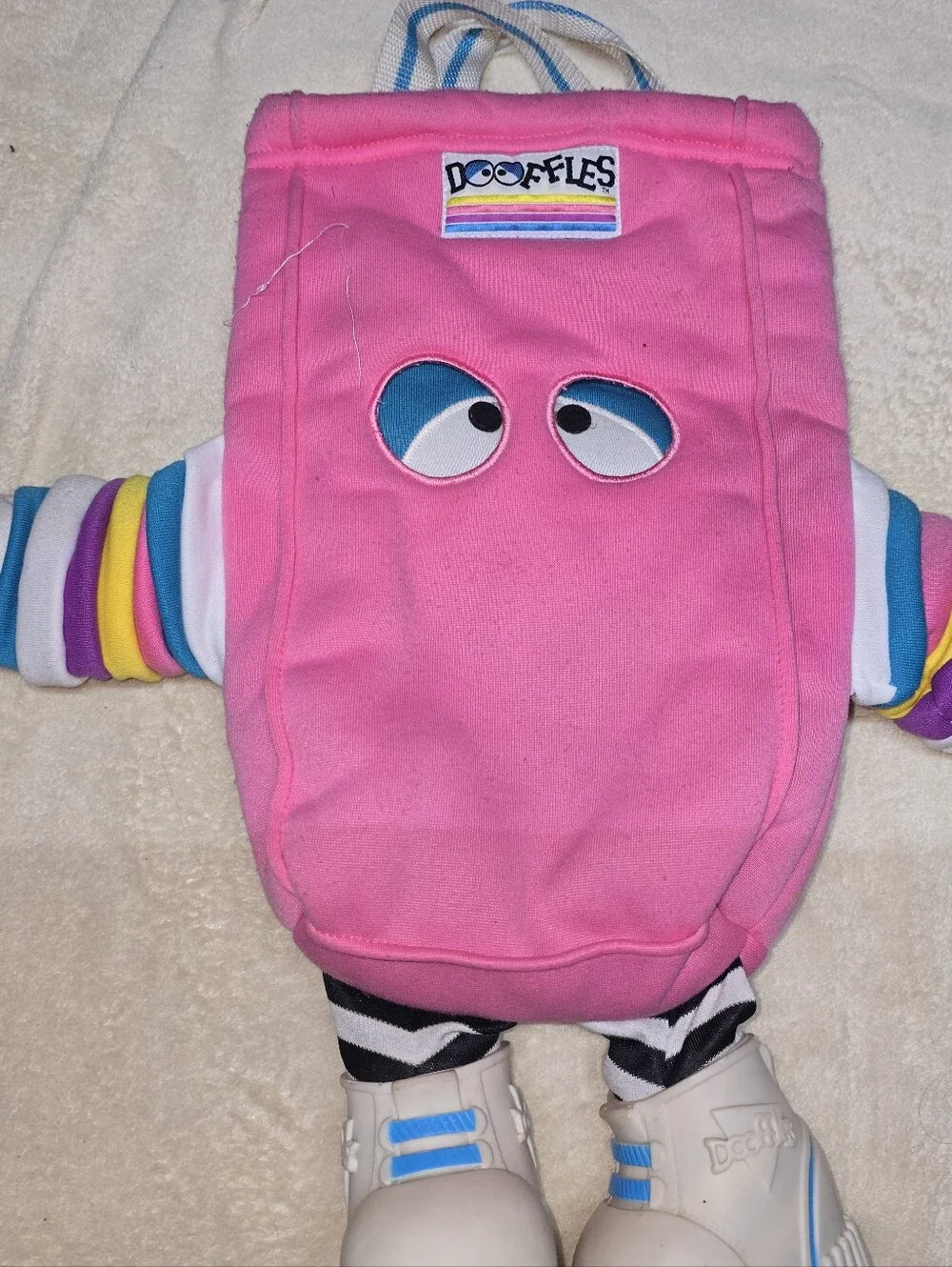 DOOFFLES Doofles Bag Plush Pink Tote Imagination Factory 1988 Novelty